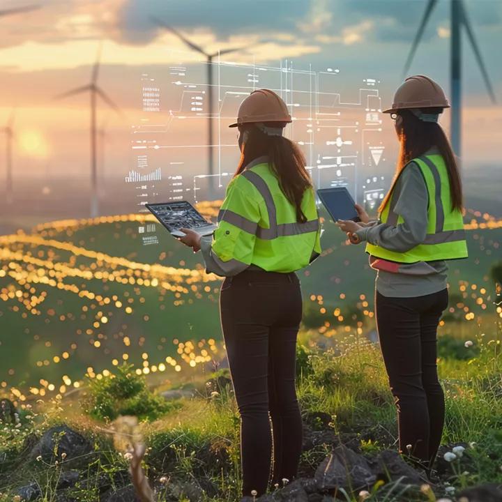 Process analytics dashboard evaluating operational performance and quality across production and grid processes